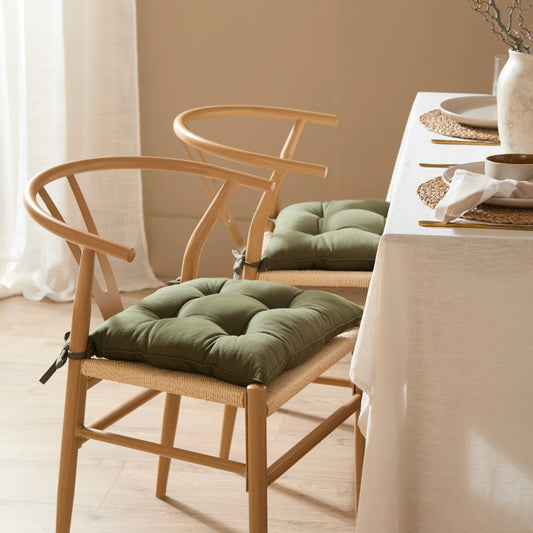 Yard Slub Cotton Seat Cushions (Pair) - Lichen