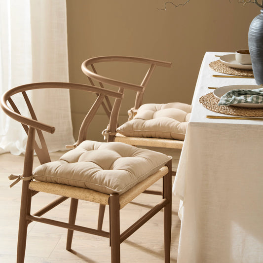 Yard Slub Cotton Seat Cushions (Pair) - Linen
