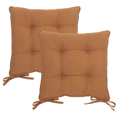 Yard Slub Cotton Seat Cushions (Pair) - Toffee