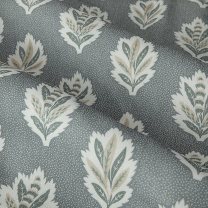 Sanderson Sessile Leaf Pencil Pleat Curtains - Delph Blue