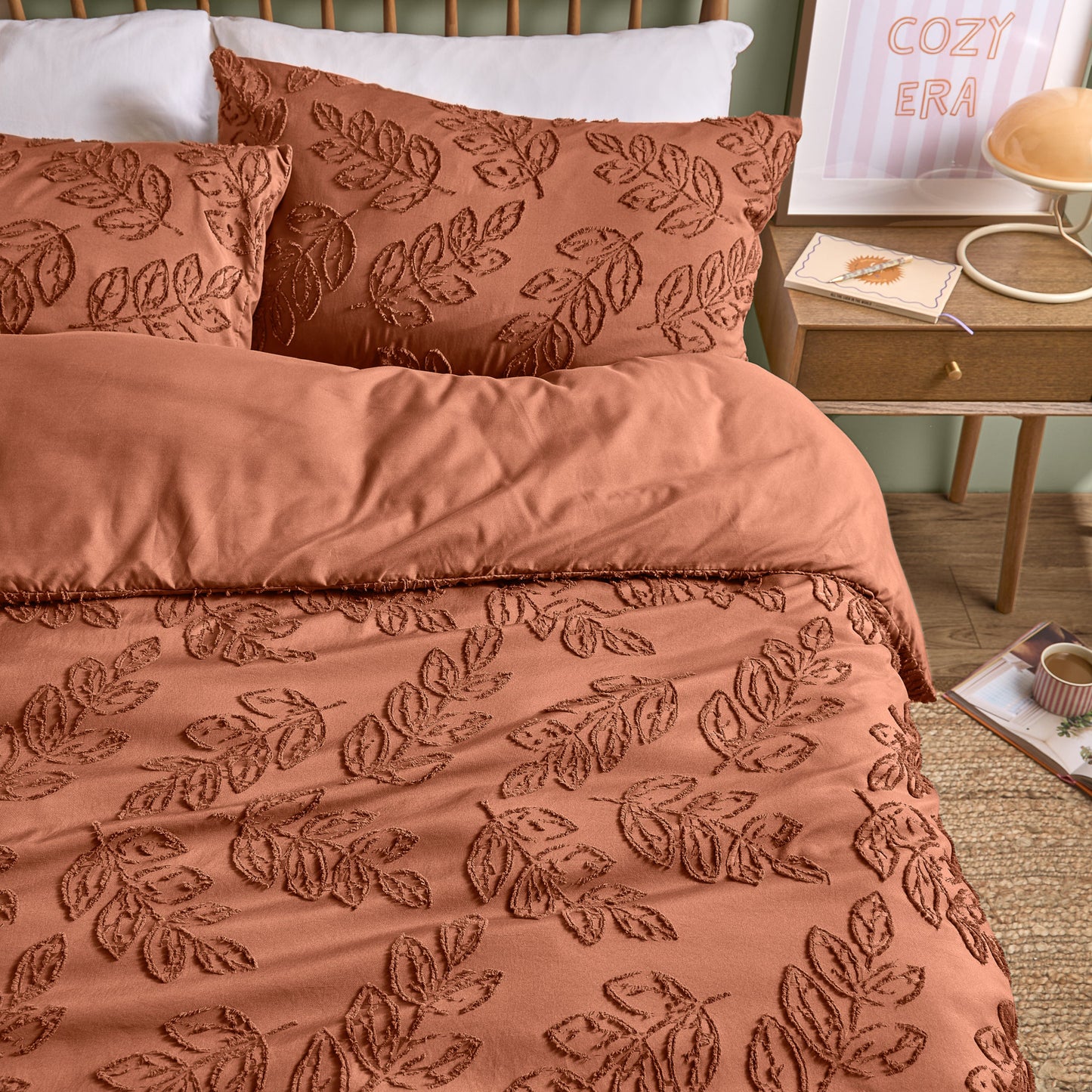 Duvet Day Seville Leaf Duvet Cover Set - Rust