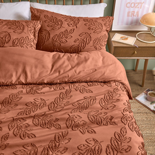 Duvet Day Seville Leaf Duvet Cover Set - Rust