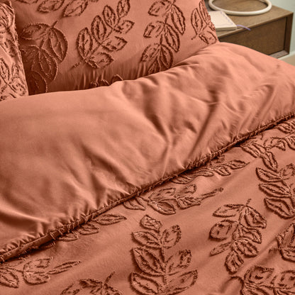 Duvet Day Seville Leaf Duvet Cover Set - Rust