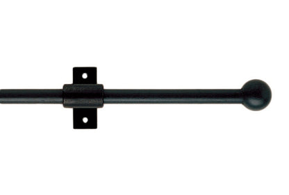 Hallis Artisan Mini Cannon 12mm Wrought Iron Metal Curtain Pole - Black