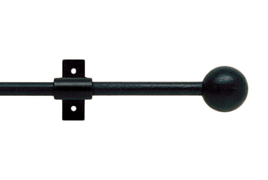 Hallis Artisan Cannon 12mm Wrought Iron Metal Curtain Pole - Black