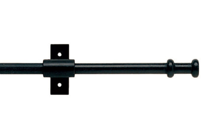 Hallis Artisan Stopper 12mm Wrought Iron Metal Curtain Pole - Black