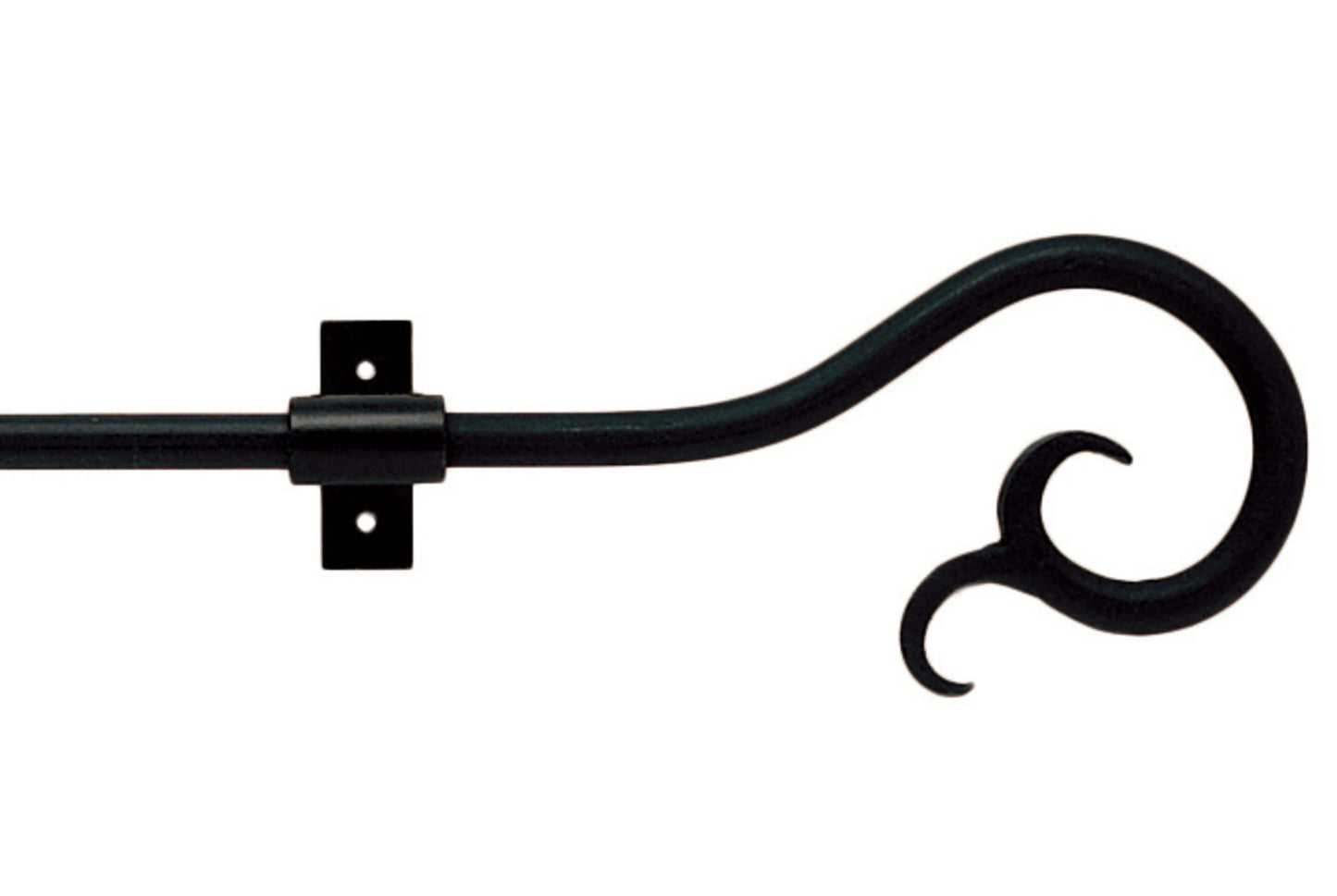 Hallis Artisan Filigree 12mm Wrought Iron Metal Curtain Pole - Black