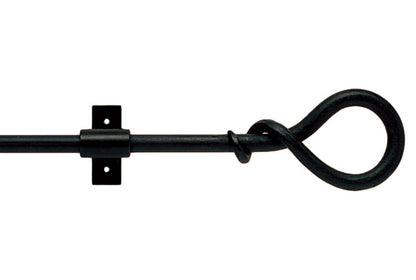 Hallis Artisan Knot 12mm Wrought Iron Metal Curtain Pole - Black