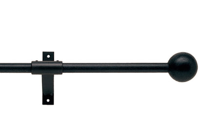 Hallis Artisan Cannon 16mm Wrought Iron Metal Curtain Pole - Black