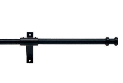 Hallis Artisan Stopper 16mm Wrought Iron Metal Curtain Pole - Black