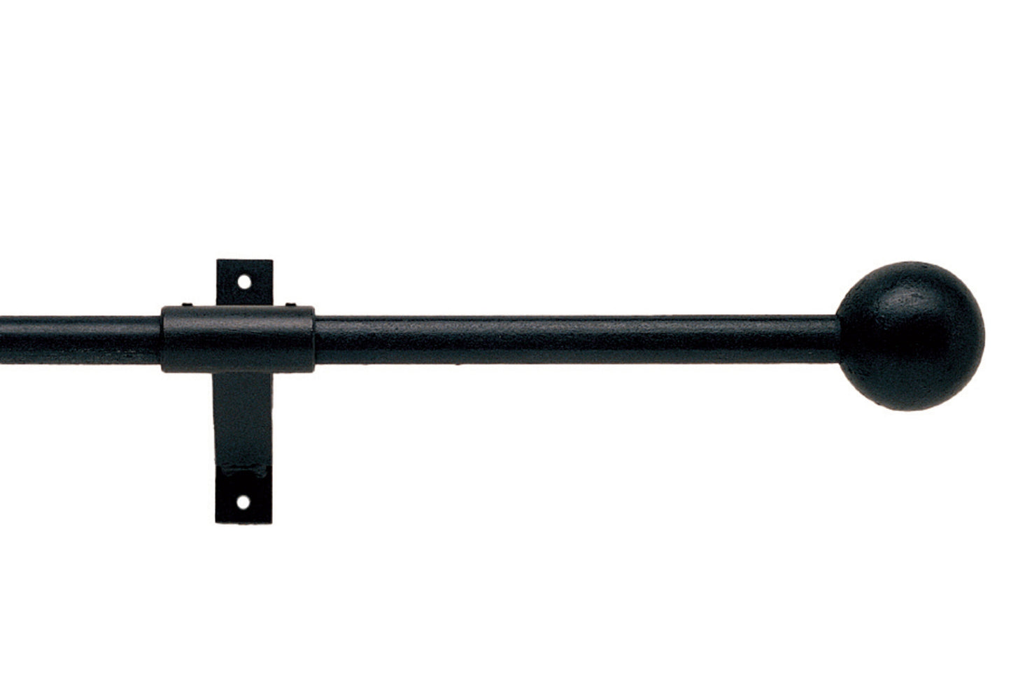 Hallis Artisan Cannon 16mm Wrought Iron Bay Window Curtain Pole - Black