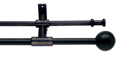 Hallis Artisan Cannon 12mm/16mm Wrought Iron Double Metal Curtain Pole - Black