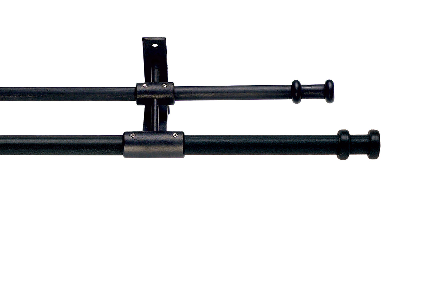 Hallis Artisan Stopper 12mm/16mm Wrought Iron Double Metal Curtain Pole - Black