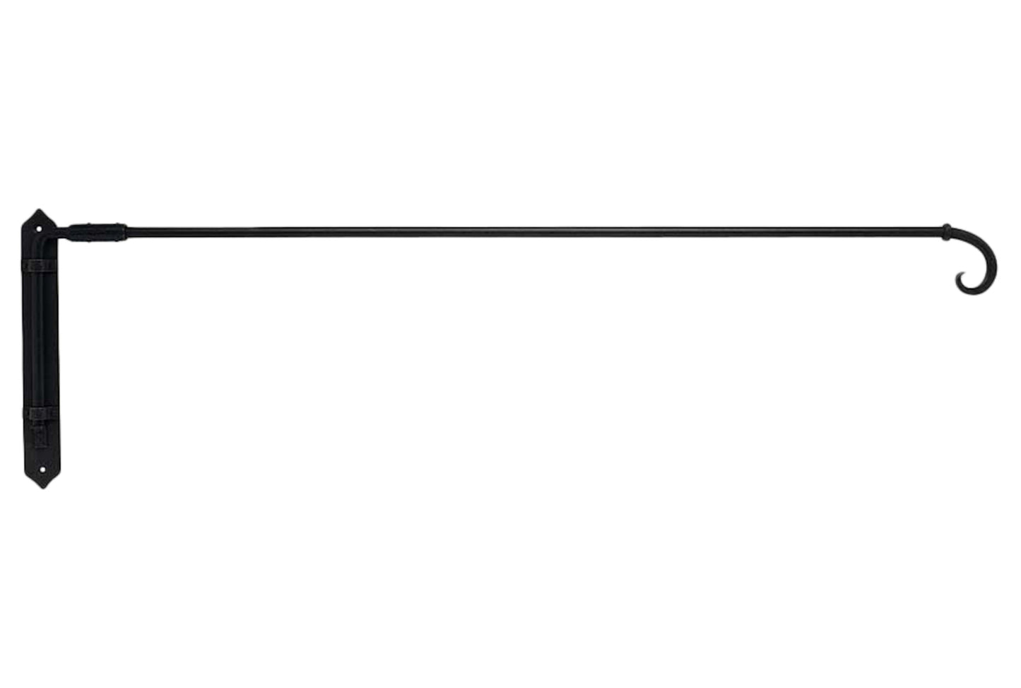 Hallis Artisan Curl 12mm Wrought Iron Metal Portiere Rod - Black
