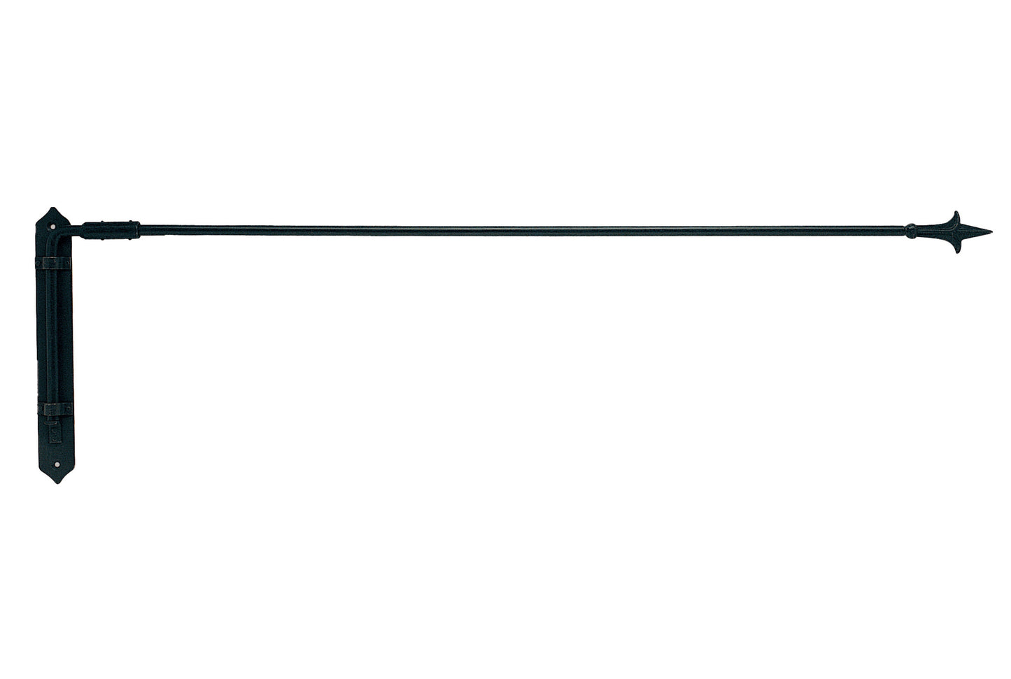 Hallis Artisan Spear 12mm Wrought Iron Metal Portiere Rod - Black