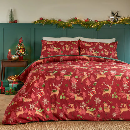 Duvet Day Sleigh Team Duvet Cover Set - Red