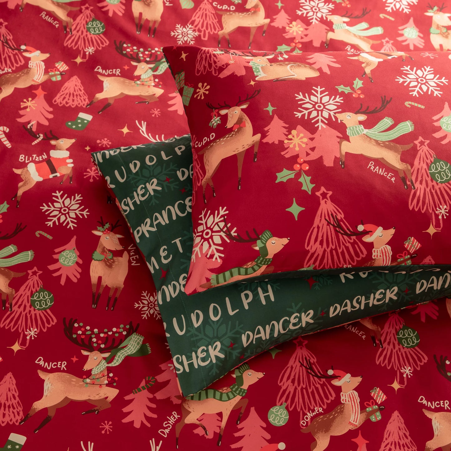 Duvet Day Sleigh Team Duvet Cover Set - Red