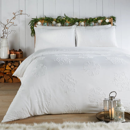 Duvet Day Snow Crystal Duvet Cover Set - White
