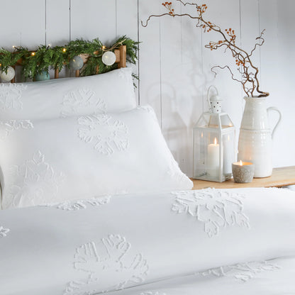 Duvet Day Snow Crystal Duvet Cover Set - White