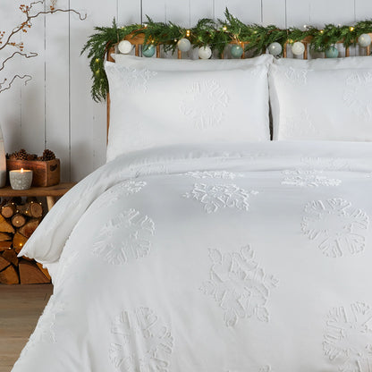 Duvet Day Snow Crystal Duvet Cover Set - White