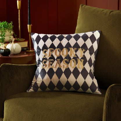 Furn Spooky Season Cushion - Gold/Mono