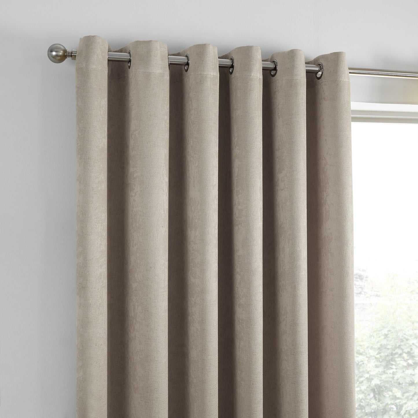 Strata Pair of Eyelet Curtains by Fusion in Natural - Pair of Eyelet Curtains - Fusion