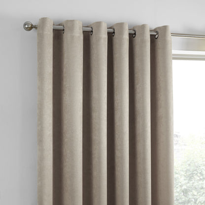 Strata Pair of Eyelet Curtains by Fusion in Natural - Pair of Eyelet Curtains - Fusion