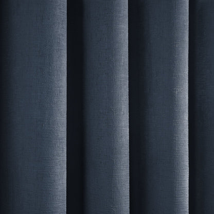 Strata Pair of Eyelet Curtains by Fusion in Navy - Pair of Eyelet Curtains - Fusion