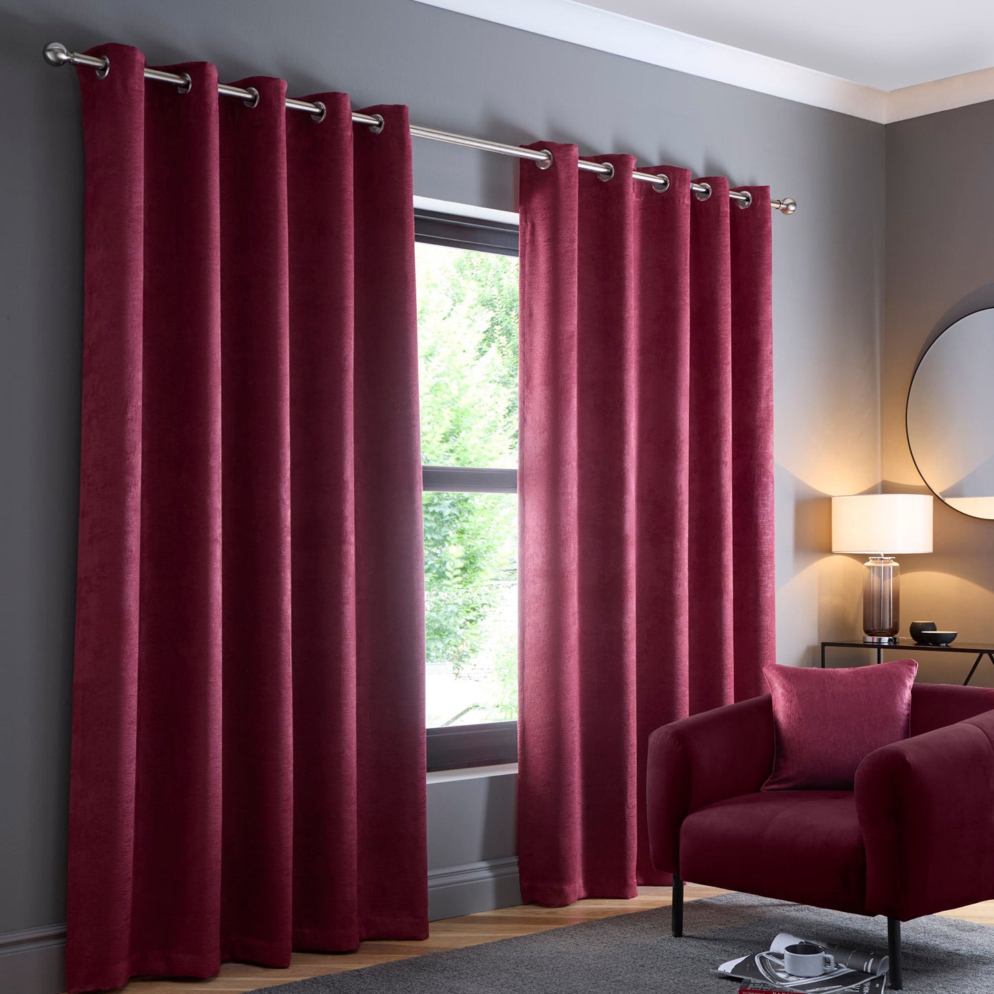 Strata Cushion by Fusion in Wine 43 x 43cm - Cushion - Fusion