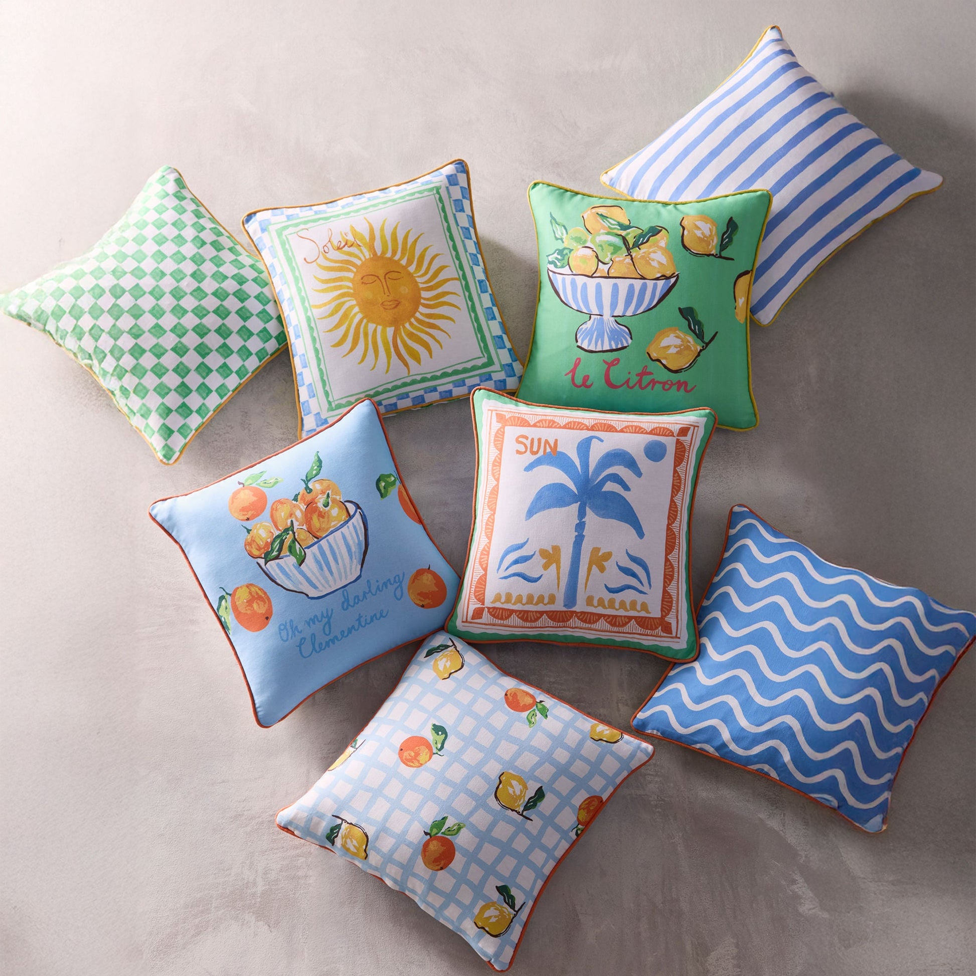 Lemon Fruit Bowl Outdoor Cushion in Multi 43 x 43cm - Cushion - Fusion
