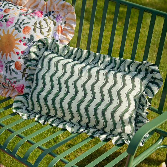 Furn Summer Solstice Wiggly Stripe Outdoor Cushion - Green