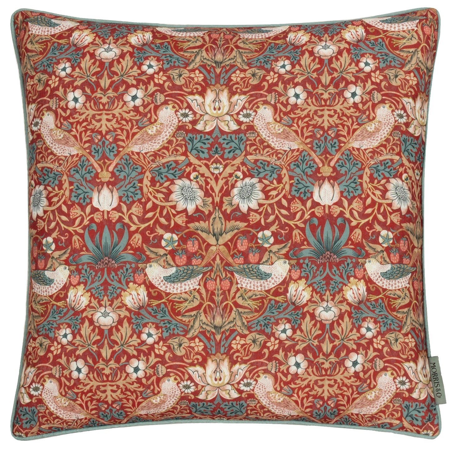 Morris & Co Strawberry Thief Outdoor Cushion - Berry