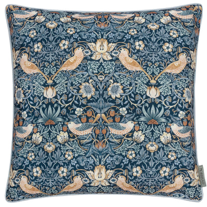 Morris & Co Strawberry Thief Outdoor Cushion - Indigo