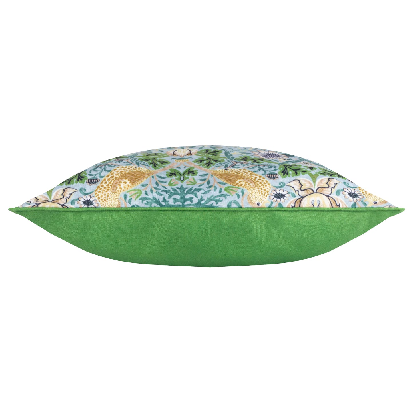 Morris & Co Strawberry Thief Outdoor Cushion - Mineral/Yellow