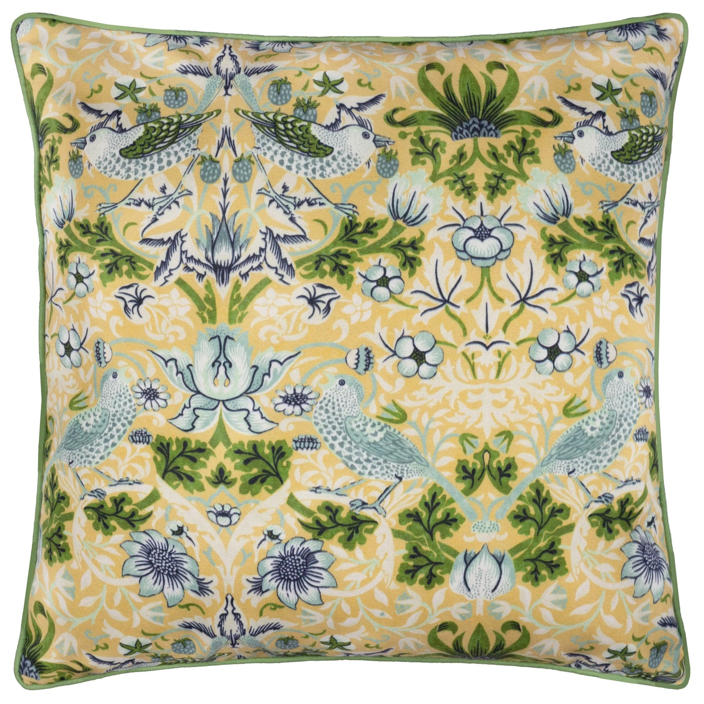 Morris & Co Strawberry Thief Outdoor Cushion - Sunflower