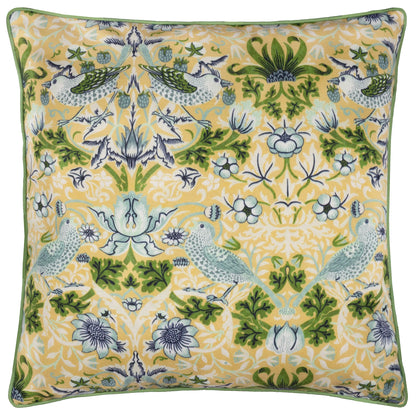 Morris & Co Strawberry Thief Outdoor Cushion - Sunflower