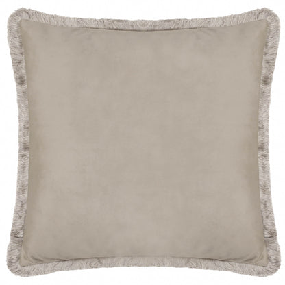 Morris & Co Strawberry Thief Embroidered Velvet Cushion - Biscuit
