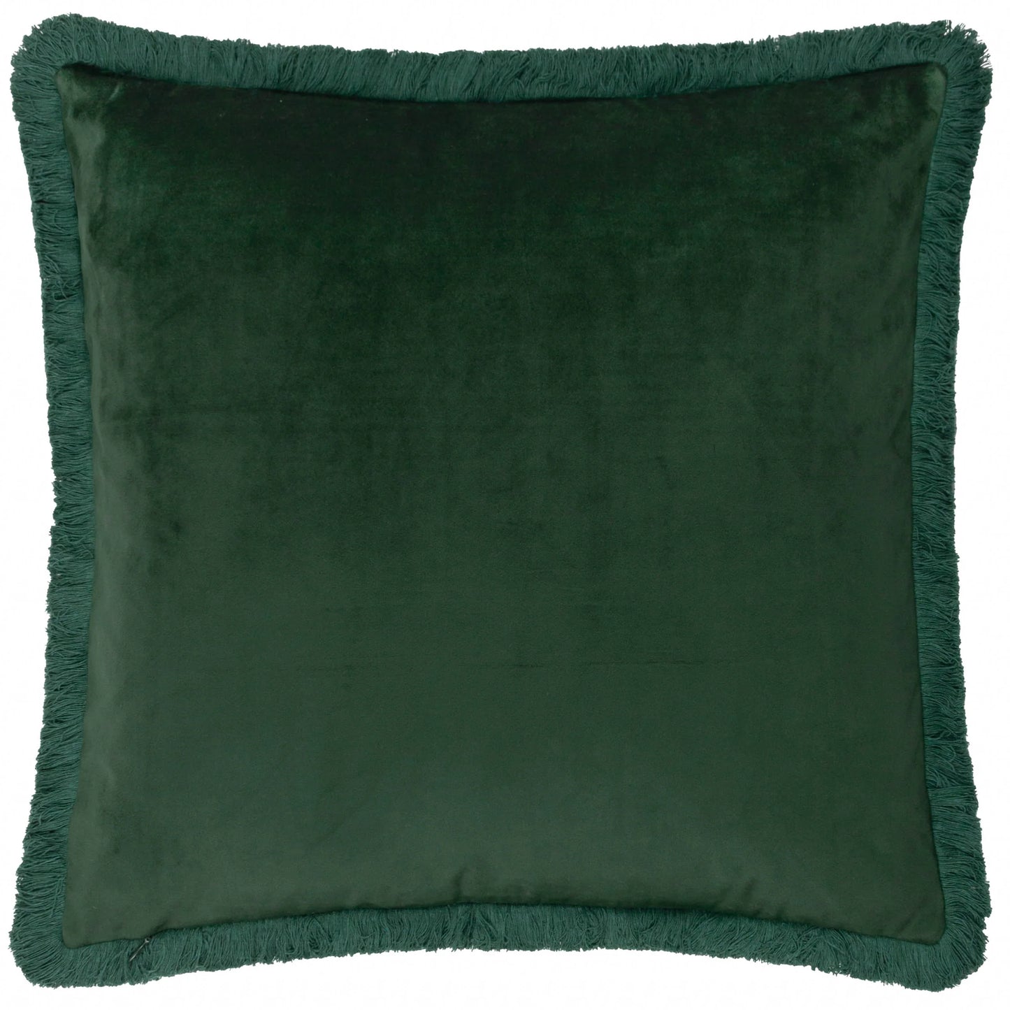 Morris & Co Strawberry Thief Embroidered Velvet Cushion - Forest