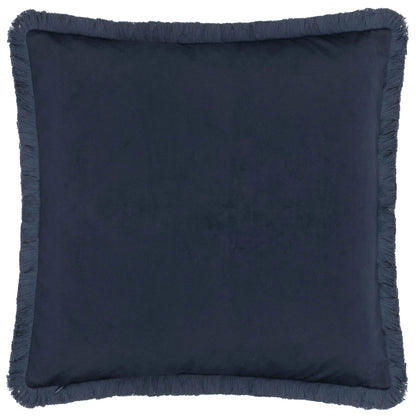 Morris & Co Strawberry Thief Embroidered Velvet Cushion - Indigo