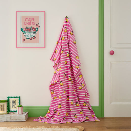 Summer Fruits Throw in Pink 120 x 150cm - Throw - Fusion