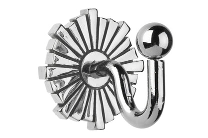 Swish Art Deco Metal Curtain Tieback Hooks (Pair) - Chrome