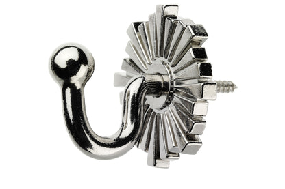 Swish Art Deco Metal Curtain Tieback Hooks (Pair) - Satin Steel