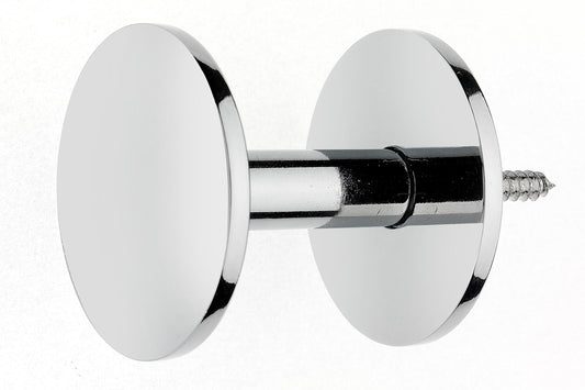 Swish Contemporary Cylinder Metal Curtain Tieback Hooks (Pair) - Chrome