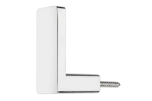 Swish Contemporary L-Shaped Metal Curtain Tieback Hooks (Pair) - Chrome