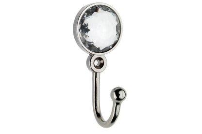 Swish Crystal Metal Curtain Tieback Hooks (Pair) - Satin Steel
