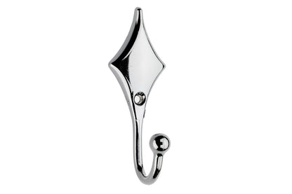 Swish Diamond Metal Curtain Tieback Hooks (Pair) - Chrome