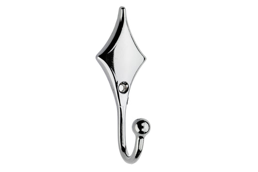 Swish Diamond Metal Curtain Tieback Hooks (Pair) - Chrome