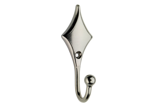 Swish Diamond Metal Curtain Tieback Hooks (Pair) - Satin Nickel