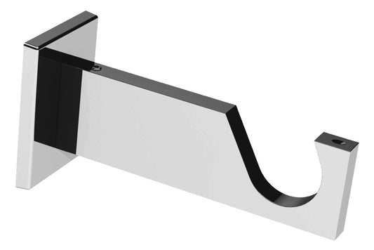 Swish 28mm Luxury Square Metal Curtain Pole Bracket - Chrome