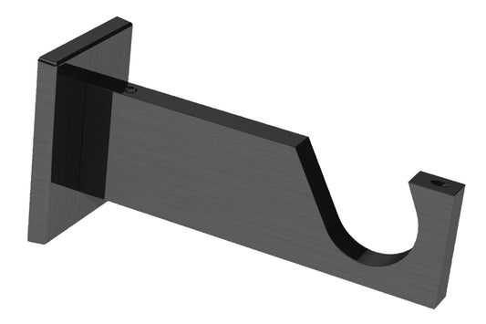 Swish 28mm Luxury Square Metal Curtain Pole Bracket - Graphite